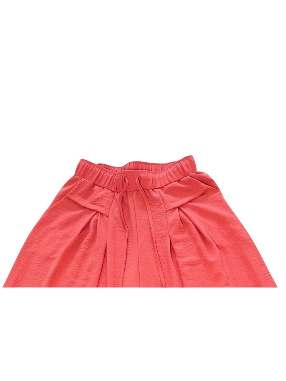 Coral Pink Wide Leg Drawstring Palazzo Pants with Pocket Detail in Size Medium - Picture 6 of 11